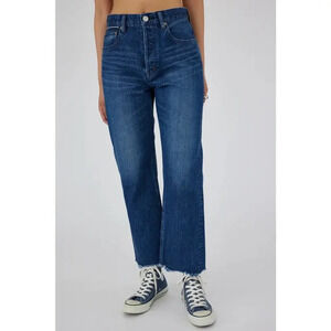 NEW Moussy Vintage Corcoran Wide Straight Cropped Denim Jeans Button Fly Size 28